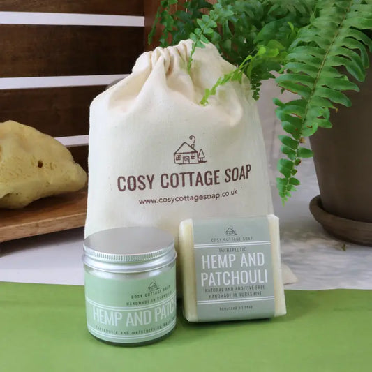 Cosy Cottage Soap Hemp & Patchouli Therapeutic Gift Set