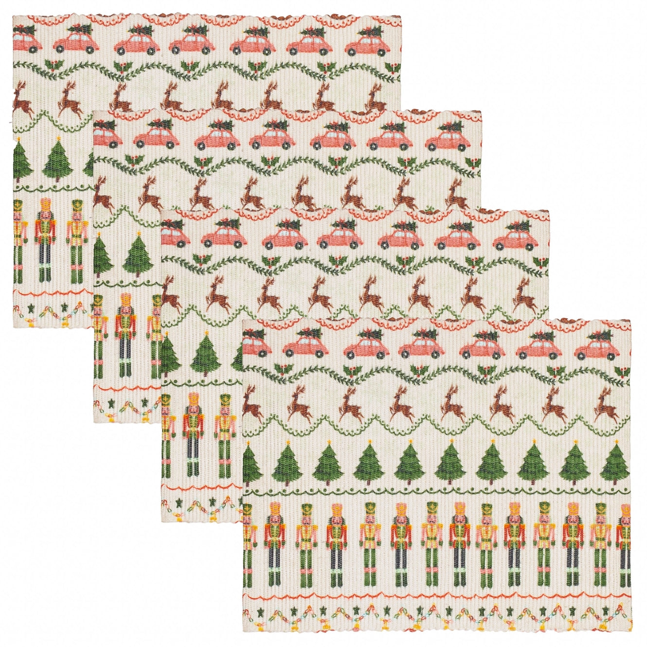 Riva Home Christmas Celebration Festive Set of 4 Placemats Multicolour