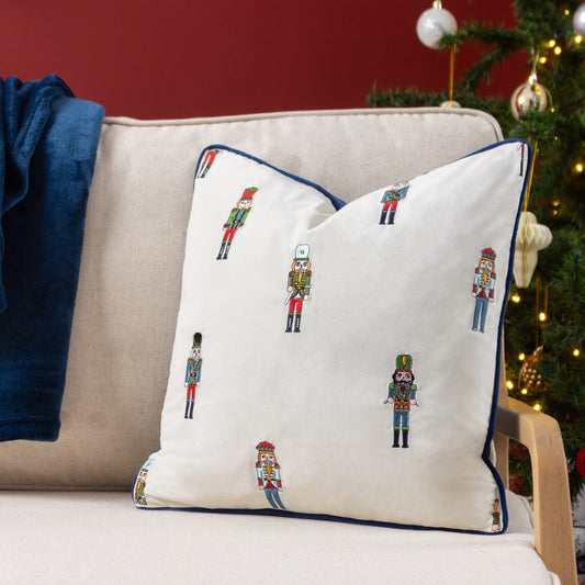 Riva Home Nutcracker Christmas Cushion Cream