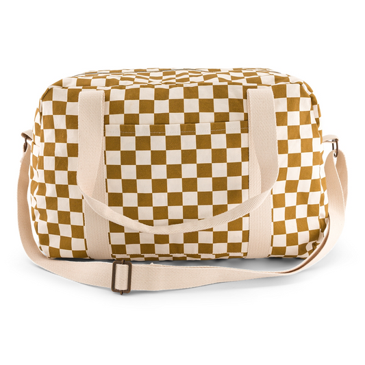 Rose in April Raphael Bowling Bag checks caramel