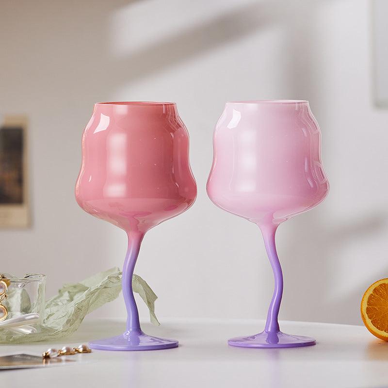 Colored Twisted Foot Wine Cups