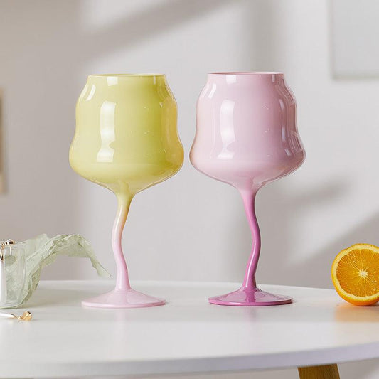 Colored Twisted Foot Wine Cups